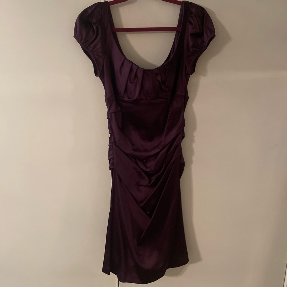 Purple satin dress